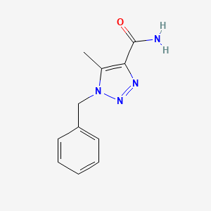 molecular formula C11H12N4O B1676971 1-Benzyl-5-methyl-1H-1,2,3-triazole-4-carboxamide CAS No. 924862-21-5