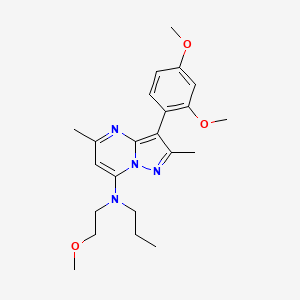 molecular formula C22H30N4O3 B1676986 Pyrazolo(1,5-a)pyrimidin-7-amine, 3-(2,4-dimethoxyphenyl)-N-(2-methoxyethyl)-2,5-dimethyl-N-propyl- CAS No. 195054-99-0
