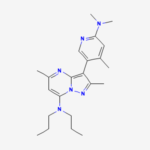 molecular formula C22H32N6 B1676987 3-(6-(Dimethylamino)-4-methylpyridin-3-yl)-2,5-dimethyl-N,N-dipropylpyrazolo[1,5-a]pyrimidin-7-amine CAS No. 195055-03-9