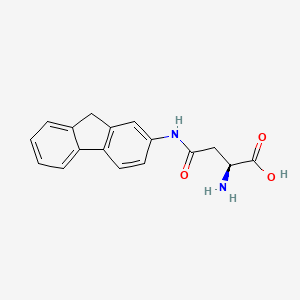 molecular formula C17H16N2O3 B1676991 (2S)-2-amino-3-[(9H-fluoren-2-yl)carbamoyl]propanoic acid CAS No. 1026096-83-2