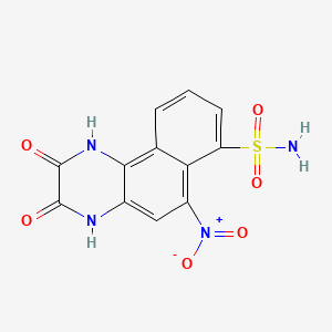 molecular formula C12H8N4O6S B1676998 2,3-Dioxo-6-nitro-7-sulfamoylbenzo(f)quinoxaline CAS No. 118876-58-7