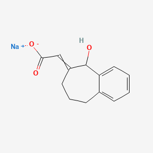 molecular formula C13H13NaO3 B1677002 Sodium 2-(5-hydroxy-8,9-dihydro-5H-benzo[7]annulen-6(7H)-ylidene)acetate CAS No. 131733-92-1
