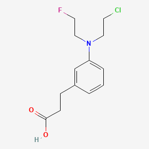 molecular formula C13H17ClFNO2 B1677012 m-((2-Chloroethyl)(2-fluoroethyl)amino)hydrocinnamic acid CAS No. 1148-77-2
