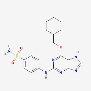 molecular formula C18H22N6O3S B1677023 O6-Cyclohexylmethoxy-2-(4'-sulphamoylanilino) purine CAS No. 444722-95-6