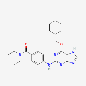 molecular formula C23H30N6O2 B1677024 4-(6-Cyclohexylmethoxy-9H-purin-2-ylamino)-N,N-diethylbenzamide CAS No. 444723-13-1