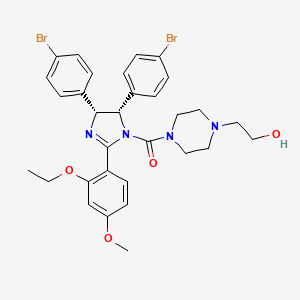 molecular formula C31H34Br2N4O4 B1677039 [(4R,5S)-4,5-Bis(4-bromophenyl)-2-(2-ethoxy-4-methoxyphenyl)-2-imidazoline-1-yl](4-(2-hydroxyethyl)piperazino) ketone CAS No. 548472-76-0