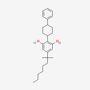 molecular formula C27H38O2 B1677065 5-(1,1-Dimethylheptyl)-2-(4-phenylcyclohexyl)-1,3-benzenediol CAS No. 468083-84-3