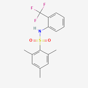 molecular formula C16H16F3NO2S B1677066 2,4,6-三甲基-N-[2-(三氟甲基)苯基]苯磺酰胺 CAS No. 313981-55-4