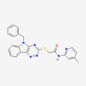 2-[(5-benzyl-[1,2,4]triazino[5,6-b]indol-3-yl)sulfanyl]-N-(4-methylpyridin-2-yl)acetamide