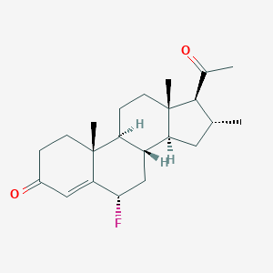 molecular formula C22H31FO2 B167708 (6S,8S,9S,10R,13S,14S,16R,17S)-17-acetyl-6-fluoro-10,13,16-trimethyl-1,2,6,7,8,9,11,12,14,15,16,17-dodecahydrocyclopenta[a]phenanthren-3-one CAS No. 1818-56-0