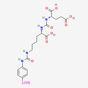 molecular formula C19H25123IN4O8 B1677152 (123I)-(S)-2-(3-((S)-1-Carboxy-5-(3-(4-iodophenyl)ureido)pentyl)ureido)pentanedioic acid CAS No. 949575-25-1