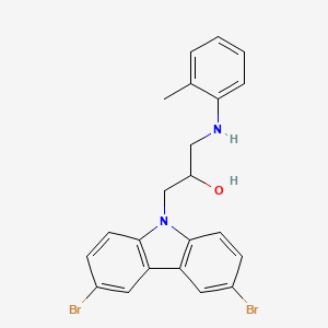 molecular formula C22H20Br2N2O B1677154 1-(3,6-Dibromo-carbazol-9-yl)-3-o-tolylamino-propan-2-ol CAS No. 304880-74-8