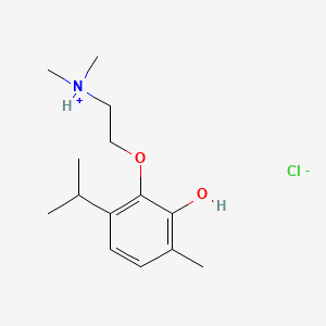 molecular formula C19H23ClN2O3S B1677178 Carvacrol, 3-(2-(dimethylamino)ethoxy)-, hydrochloride CAS No. 102281-01-6