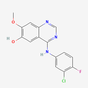 molecular formula C15H11ClFN3O2 B1677180 4-(3-Chloro-4-fluorophenylamino)-7-methoxyquinazolin-6-ol CAS No. 184475-71-6