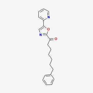 molecular formula C21H22N2O2 B1677196 7-Phenyl-1-[5-(pyridin-2-yl)-1,3-oxazol-2-yl]heptan-1-one CAS No. 681135-77-3