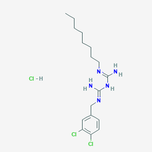 molecular formula C17H28Cl3N5 B1677199 1-carbamimidoyl-2-[(3,4-dichlorophenyl)methyl]-1-octylguanidine;hydrochloride CAS No. 146509-94-6
