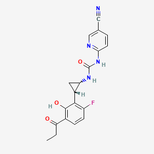 1-(5-cyanopyridin-2-yl)-3-((1S,2S)-2-(6-fluoro-2-hydroxy-3-propanoylphenyl)cyclopropyl)urea