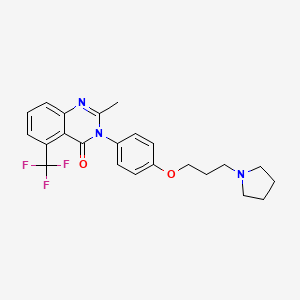 molecular formula C23H24F3N3O2 B1677218 2-Methyl-3-[4-(3-pyrrolidin-1-ylpropoxy)phenyl]-5-(trifluoromethyl)quinazolin-4-one CAS No. 1167574-41-5