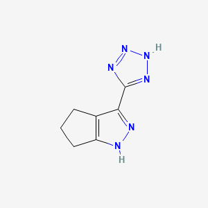 molecular formula C7H8N6 B1677219 3-(1H-tetrazol-5-yl)-1,4,5,6-tetrahydrocyclopenta[c]pyrazole CAS No. 851776-28-8
