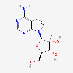 molecular formula C12H16N4O4 B1677227 (2R,3R,4R,5R)-2-(4-amino-7H-pyrrolo[2,3-d]pyrimidin-7-yl)-5-(hydroxymethyl)-3-methyltetrahydrofuran-3,4-diol CAS No. 443642-29-3