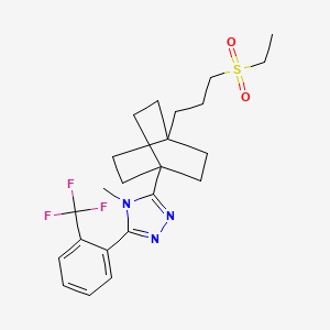 molecular formula C23H30F3N3O2S B1677231 3-(4-(3-(ethylsulfonyl)propyl)bicyclo[2.2.2]octan-1-yl)-4-methyl-5-(2-(trifluoromethyl)phenyl)-4H-1,2,4-triazole CAS No. 719272-79-4