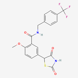 molecular formula C20H17F3N2O5 B1677232 DB12055 CAS No. 934017-32-0