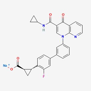 molecular formula C28H21FN3NaO4 B1677242 MK-0952 sodium CAS No. 934995-88-7