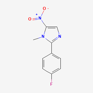 molecular formula C10H8FN3O2 B1677245 1-Methyl-2-(p-fluorophenyl)-5-nitroimidazole CAS No. 4204-99-3