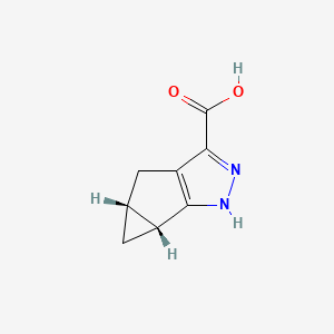molecular formula C8H8N2O2 B1677246 (4aR,5aR)-4,4a,5,5a-Tetrahydro-1H-cyclopropa(4,5)cyclopenta(1,2-C)pyrazole-3-carboxylic acid CAS No. 1268882-43-4