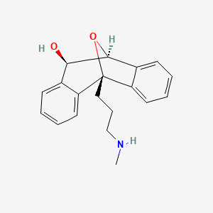 molecular formula C23H23NO5 B1677252 trans-10,11-Dihydro-5,10-epoxy-5-(3-(methylamino)propyl)-5H-dibenzo(a,d)cyclohepten-11-ol hydrogen maleate CAS No. 5154-92-7