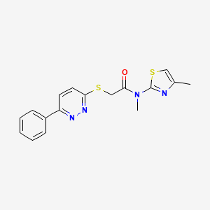 molecular formula C17H16N4OS2 B1677258 N-methyl-N-(4-methyl-2-thiazolyl)-2-[(6-phenyl-3-pyridazinyl)thio]acetamide CAS No. 1135304-61-8