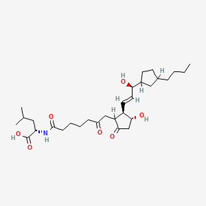 (2S)-2-[[7-[(2R,3R)-2-[(E,3S)-3-(3-butylcyclopentyl)-3-hydroxyprop-1-enyl]-3-hydroxy-5-oxocyclopentyl]-6-oxoheptanoyl]amino]-4-methylpentanoic acid