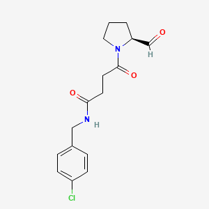 molecular formula C16H19ClN2O3 B1677308 N-(4-Chloro-benzyl)-4-((S)-2-formyl-pyrrolidin-1-yl)-4-oxo-butyramide CAS No. 117427-00-6