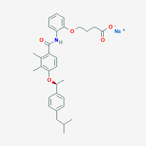 sodium;4-[2-[[2,3-dimethyl-4-[(1S)-1-[4-(2-methylpropyl)phenyl]ethoxy]benzoyl]amino]phenoxy]butanoate