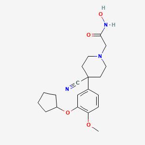 2-(4-Cyano-4-(3-(cyclopentyloxy)-4-methoxyphenyl)piperidin-1-yl)-N-hydroxyacetamide