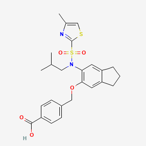 4-[[[2,3-Dihydro-6-[(2-methylpropyl)[(4-methyl-2-thiazolyl)sulfonyl]amino]-1H-indene-5yl]oxy]methyl]benzoic acid
