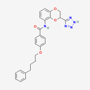 4-(4-phenylbutoxy)-N-[3-(2H-tetrazol-5-yl)-2,3-dihydro-1,4-benzodioxin-5-yl]benzamide