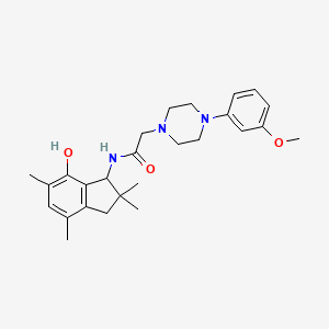1-Piperazineacetamide, N-(2,3-dihydro-7-hydroxy-2,2,4,6-tetramethyl-1H-inden-1-yl)-4-(3-methoxyphenyl)-