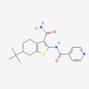 molecular formula C19H23N3O2S B1677343 N-(6-tert-butyl-3-carbamoyl-4,5,6,7-tetrahydro-1-benzothiophen-2-yl)pyridine-4-carboxamide CAS No. 389080-71-1