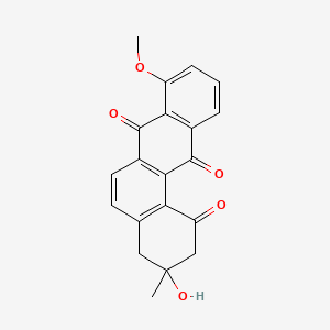B1677347 (-)-3,4-Dihydro-3-hydroxy-8-methoxy-3-methylbenz(a)anthracene-1,7,12(2H)-trione CAS No. 117620-87-8