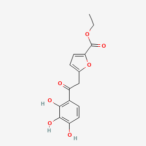 molecular formula C15H14O7 B1677352 Ethyl 5-[2-oxo-2-(2,3,4-trihydroxyphenyl)ethyl]furan-2-carboxylate CAS No. 313254-94-3
