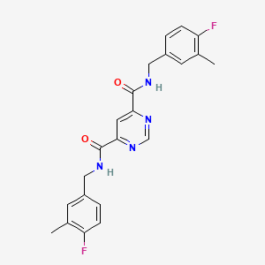 molecular formula C22H20F2N4O2 B1677353 N4,N6-Bis(4-fluoro-3-methylbenzyl)pyrimidine-4,6-dicarboxamide CAS No. 544678-85-5