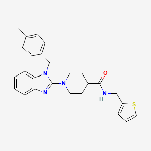 molecular formula C26H28N4OS B1677358 1-{1-[(4-methylphenyl)methyl]-1H-1,3-benzodiazol-2-yl}-N-[(thiophen-2-yl)methyl]piperidine-4-carboxamide 