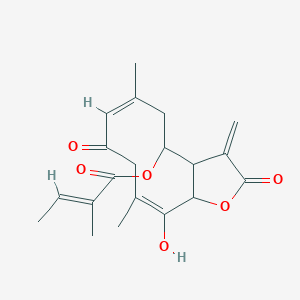 molecular formula C20H24O6 B1677397 [(6Z,10E)-11-hydroxy-6,10-dimethyl-3-methylidene-2,8-dioxo-4,5,9,11a-tetrahydro-3aH-cyclodeca[b]furan-4-yl] (E)-2-methylbut-2-enoate CAS No. 56221-98-8