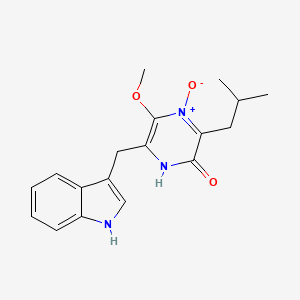2(1H)-Pyrazinone, 6-(1H-indol-3-ylmethyl)-5-methoxy-3-(2-methylpropyl)-, 4-oxide
