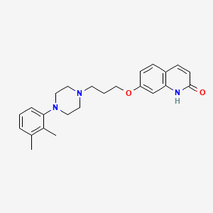 molecular formula C24H29N3O2 B1677438 2(1H)-Quinolinone, 7-(3-(4-(2,3-dimethylphenyl)-1-piperazinyl)propoxy)- CAS No. 111073-34-8