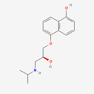 molecular formula C16H21NO3 B1677460 1-Naphthalenol, 5-(2-hydroxy-3-((1-methylethyl)amino)propoxy)-, hydrochloride CAS No. 81907-79-1