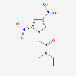 molecular formula C10H14N4O5 B1677461 1-(N,N-Diethylcarbamylmethyl)-2,4-dinitropyrrole CAS No. 1435-07-0
