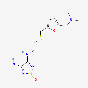 molecular formula C13H21N5O2S2 B1677463 1,2,5-Thiadiazole-3,4-diamine, N-(2-(((5-((dimethylamino)methyl)-2-furanyl)methyl)thio)ethyl)-N'-methyl-, 1-oxide CAS No. 78441-46-0