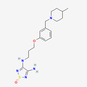 molecular formula C18H27N5O2S B1677464 1,2,5-Thiadiazole-3,4-diamine, N-(3-(3-((4-methyl-1-piperidinyl)methyl)phenoxy)propyl)-, 1-oxide CAS No. 87107-94-6